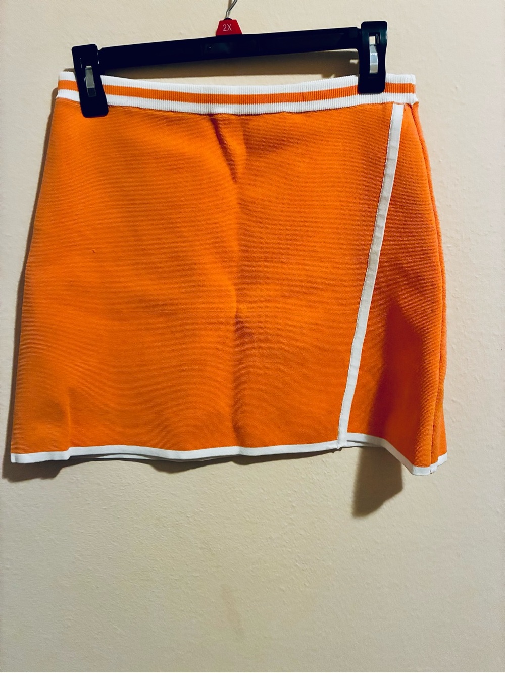 House of Harlow 1960 Orange Mini Skirt with White Trim